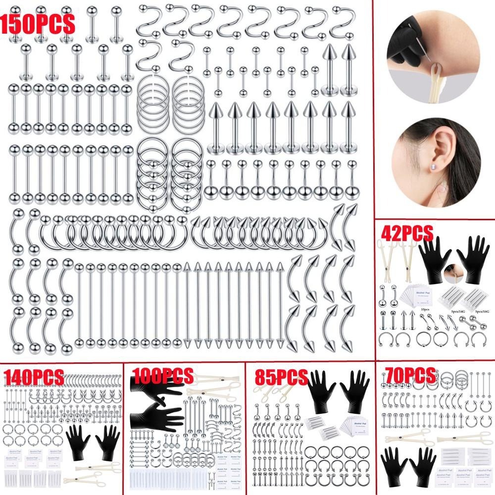 Body Jewelry Eyebrow - Zestaw do piercingu ciała 150/140/85/70/42 elementy,