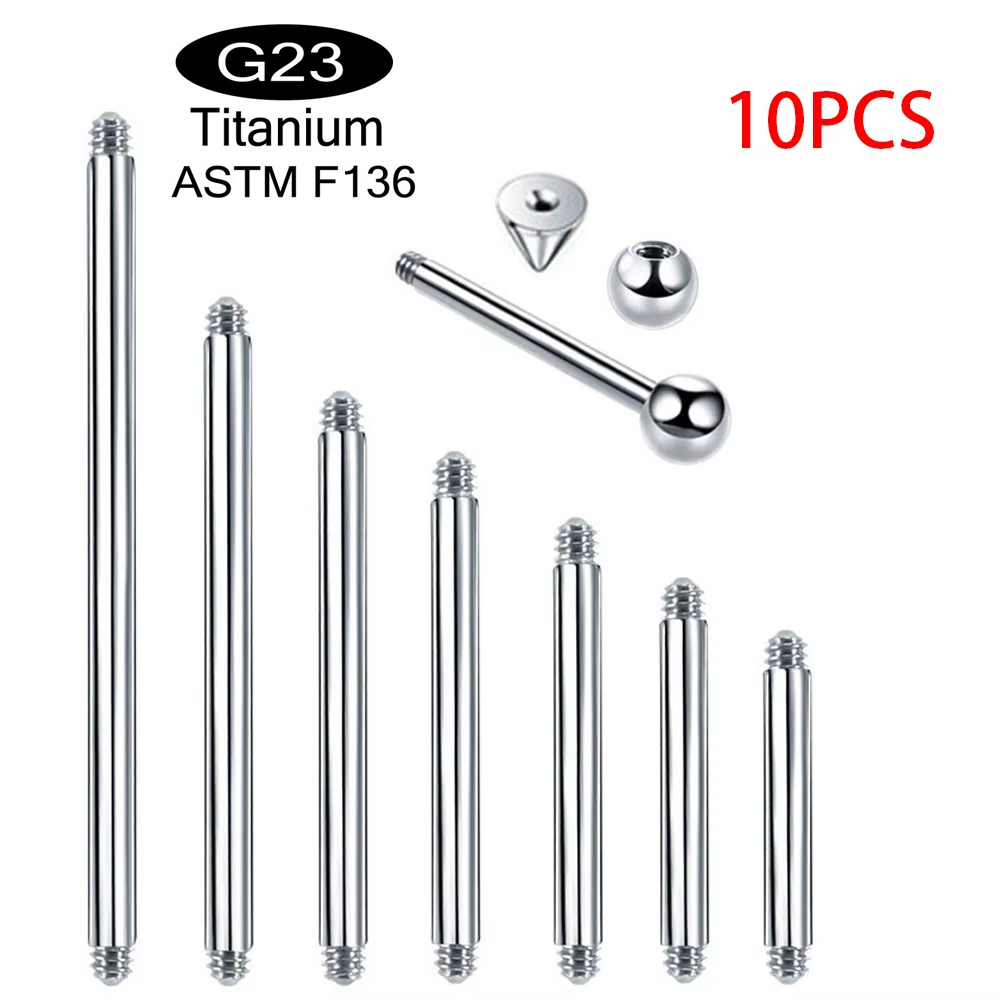 Body Jewelry Implant Grade - 10 szt./zestaw ASTM F136 Implantowalny Tytan
