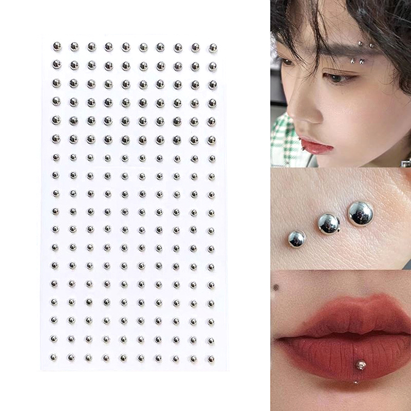 Body Jewelry Eyebrow - Naklejka diamentowa imitująca kolczyk do nosa,