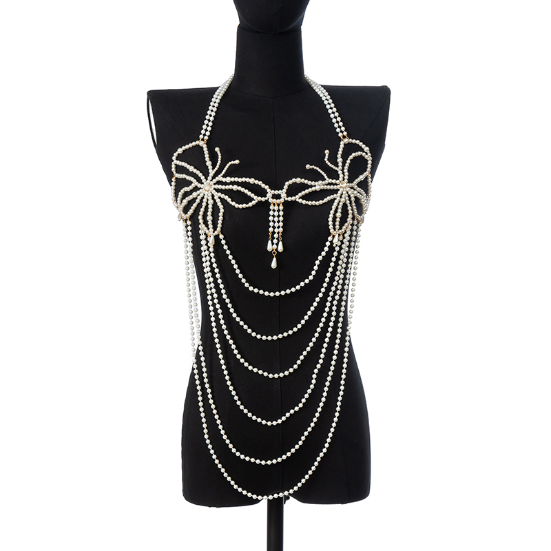 Perłowa sukienka łańcuch moda  – Body Jewelry Dress recenzja i cena