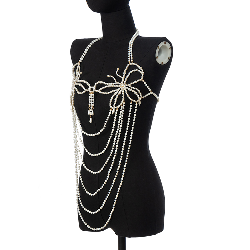 Perłowa sukienka łańcuch moda  – Body Jewelry Dress recenzja i cena