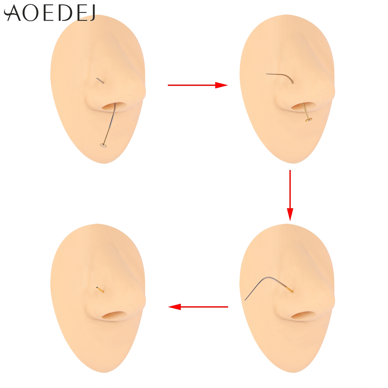 AOEDEJ 1 sztuka Piercing ze st – Nostril Screw Pin recenzja i cena